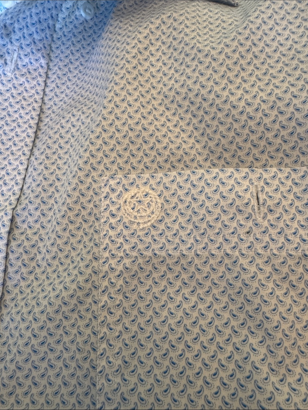 Classic Light Blue Micro-Pattern Button Up - Picture 2 of 3